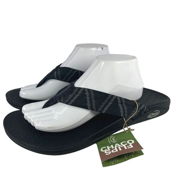 Chaco Flips Men's WAYPOINT CLOUD Shoes US 13 glitch Black Thong Sandals NWT - Picture 1 of 9